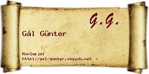 Gál Günter névjegykártya